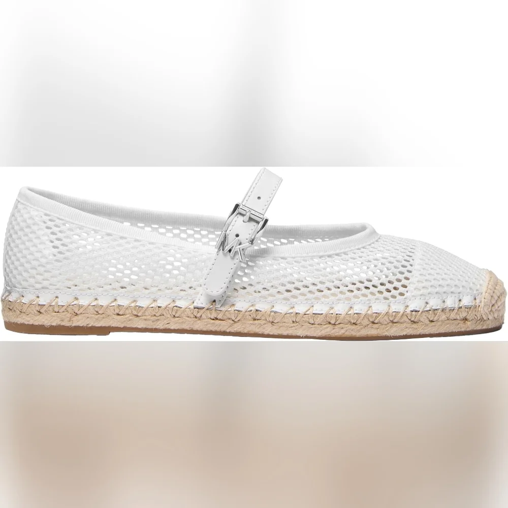 MICHAEL Michael Kors Women's Lynn White Mesh Ballet Espadrille Size 10